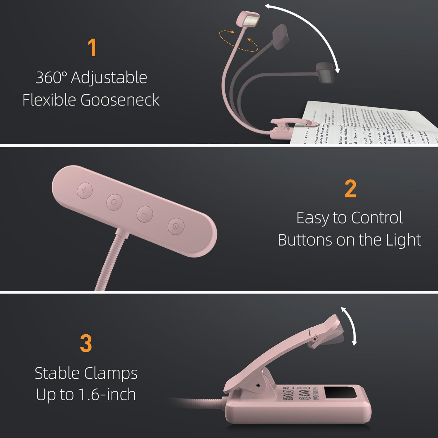 Reading Lamp Book Clamp Black/ - огляд і ціна Books