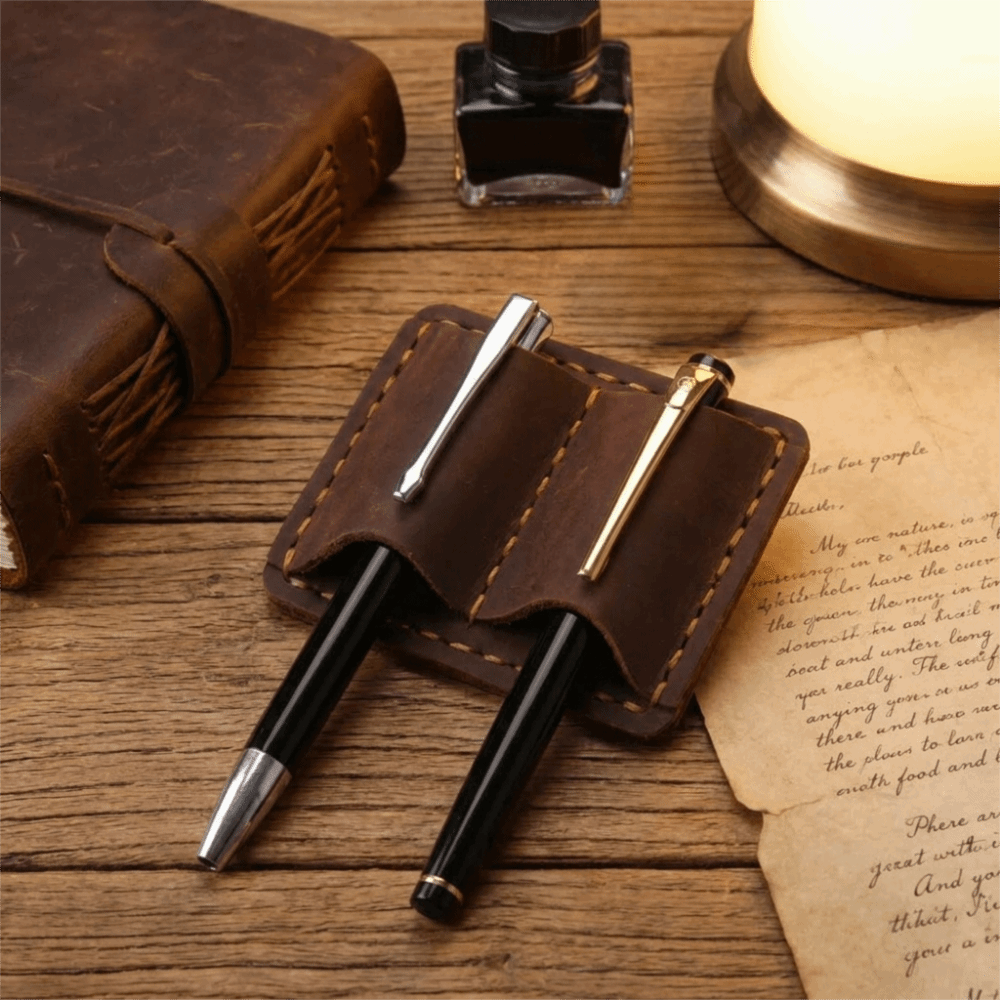 Double Vintage Leather Pen Loo - огляд і ціна Vintage Leather Journal Notebook